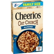Cheerios Oat Crunch Almond Oat Breakfast Cereal, Family Size, 24 oz
