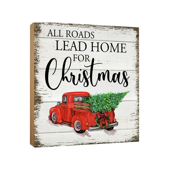 LifeSong Milestones Wood Christmas Decorations Indoor for Tabletop Decor 6in - Lead Home