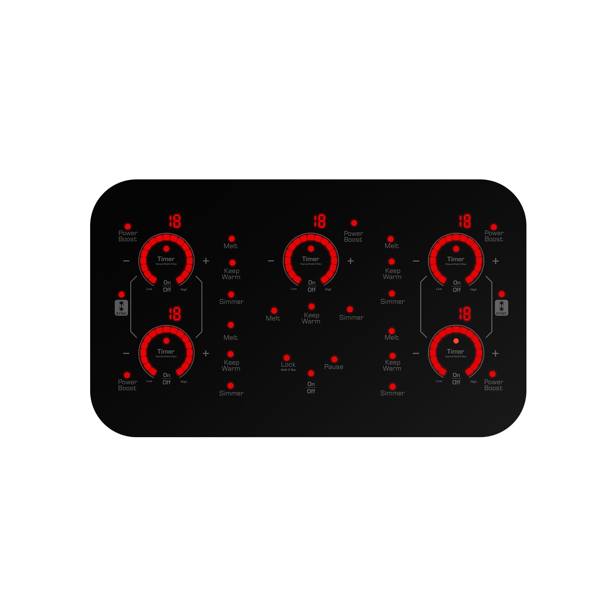 36 in. Smooth Surface 11400W Electric Stove Induction Cooktop - 5 Power Boost Burners - 2x Bridge Element in Black