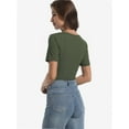 thumbnail image 5 of Womens Tops Crew Neck Summer Short Sleeve Casual Slim Fitted Tshirt, 5 of 6