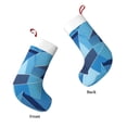 thumbnail image 4 of Flannel Christmas Stocking 17.7×11×7in Soft And Light Touch Good Socks Splicing Design Can Be Used For Hanging Blue Geometric Lines_4, 4 of 8