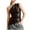 Brown, variant on Kaemgyyd Womens Summer Tops Fashion Sleeveless One-Shoulder Slim Shirts Trendy PU Leather Ruched Asymmetrical Blouse