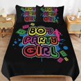 thumbnail image 6 of 3 Pcs Soft Bedding Set, Includes 1 Duvet Cover with Zipper And 2 Pillow Shams,80s Party Girl Vintage Retro Eighties Costume Twin(86"x70"), 6 of 8