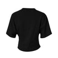 thumbnail image 5 of Qgtaibl Womens Cinched Waist T-Shirts Summer Short Sleeve Crewneck Crop Tops Solid Color Going Out Tees Black M, 5 of 5