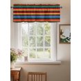 thumbnail image 2 of Mexico Striped Curtain Valances for Windows, Red Blue Green Rainbow Colored Stripes Kitchen Valance Window Treatment, Light Filtering Block Curtains for Bathroom/Bedroom/Living Room 60'' x 18'', 2 of 9