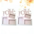 thumbnail image 1 of HEALEEP 2pcs Wooden Picture Frame Love Shape Multi Wood Photo Display for Wall Decoration Friends Family, 1 of 8