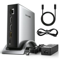 WAVLINK Laptop Dock Station, 8K Displayport & HDMI Triple Display USB Dock with 140W Charging, RJ45, Up to 10Gbps USB-C Data Transmission
