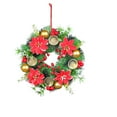 thumbnail image 2 of Suncoda Christmas Wreath, Christmas Candlestick Wreath Simulation Wreath Candlestick Red Fruit Pinenut Restaurant Desktop Decoration, Christmas Ornament, 2 of 3