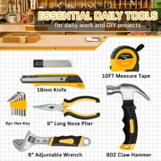 UBesGoo 146pcs Power Tool Combo Kits with 8V Cordless Drill, 10MM 3/8'' Keyless Chuck, Professional Home Household Kit DIY Hand Tool Set, Yellow