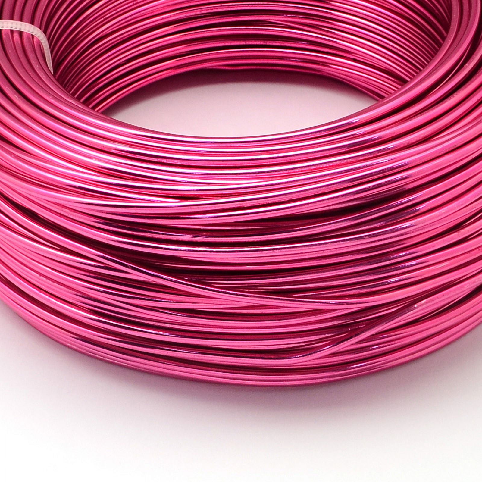 500gs Round Anodized Aluminum Wire Bendable Metal Craft Wire for DIY Jewelry Craft Making Deep Pink 6 Gauge 4mm 16m/500g(52.4 Feet/500g)