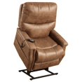 thumbnail image 4 of PRI Faux Leather Dual Motor Lift Chair w/ Battery Back Up in Saddle Brown, 4 of 7