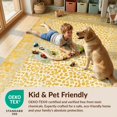 thumbnail image 4 of Design&I 5'x7' Washable Area Rug Spotted Vintage Motifs Abstract Farmhouse Border Distressed Southwestern for Small Living Room, Bedroom, Sleek Flatweave Pet Friendly & Non-Slip, 4 of 7