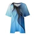 thumbnail image 4 of IYYVV Plus Size Shirts For Women Short Sleeve Work Out Tops Gym V-Neck Summer Blouse Gradient Graphic Cotton Tshirts Womens Clothing Trendy 2024 Fall Fashion Blue 2XL, 4 of 7