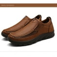 thumbnail image 4 of Tawop Mens Dress Shoes Old Man Loafer Outdoor Slip On Dress Shoes for Men Brown Size:8, 4 of 7