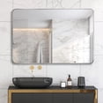 thumbnail image 6 of Dtwnek 30x40 Inch Silver Metal Frame Vanity Mirror Rectangular Wall Mirror for Bathroom, Living Room, 6 of 9