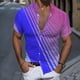 thumbnail image 2 of Camisas Para Hombre Manga Corta Hombres Casual Manga corta Primavera Verano Turndown Neck 3D Impreso Camisas Moda Top Blusa Camisas (Blue, M), 2 of 4