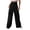 Black, variant on Aellinatey High elastic casual solid color high waist zipper elegant button straight pants