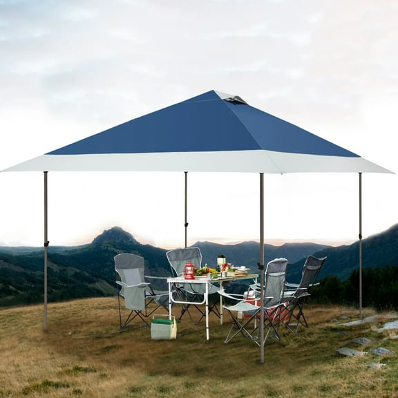 M8TRX 13'x13' Easy Lift Instant Outdoor Pop-up Canopy with Auto Extending Eaves, Navy