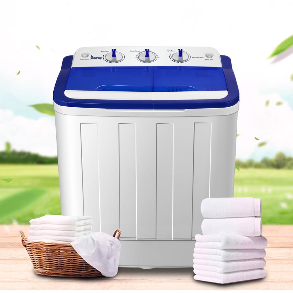 Topcobe Portable Compact Mini Twin Tub Washing Machine w/Wash and Spin