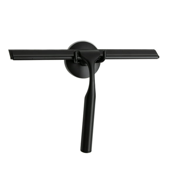 Era Lincoln Shower Squeegee, Single Blade, Suction Cup, Matte Black, 9.92x6.48in