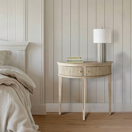 Vintage-inspired Storage Console Table 36 W with Solid Wood Veneer and Rubber Wood Legs