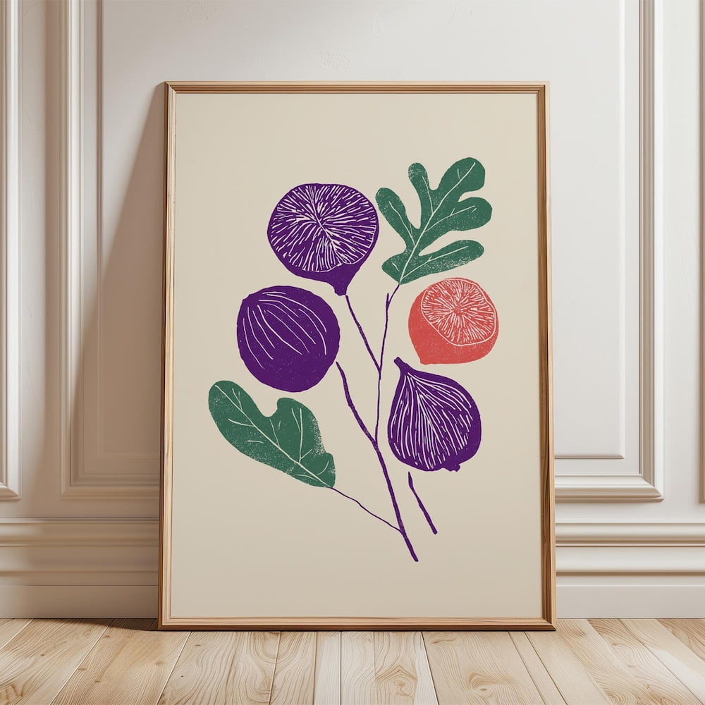 Modern Fig Minimalist Botanical Poster UNFRAMED PAPER POSTER, Home Decor