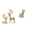 thumbnail image 1 of Estatua de ciervo, figura decorativa de resina, estatua de gato, reno de mesa, ideal como regalo de bodas, para el hogar, la oficina o la sala de esta, 1 of 8