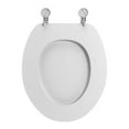 thumbnail image 2 of Asiento de inodoro blanco en forma de O/U, tapa de cierre suave cubierta de asiento de inodoro fija baño, 2 of 11