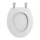 thumbnail image 2 of Asiento de inodoro blanco en forma de O/U, tapa de cierre suave cubierta de asiento de inodoro fija baño, 2 of 11
