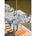 thumbnail image 2 of Outdoor Tablecloth with Umbrella Hole for Patio/Picnic/Party/Camping, Blue Starfish Coastal Waterproof Table Cloth Square Cover Washable, Eucalyptus Summer Nautical Shell Vintage (54"x 54"), 2 of 8