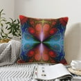 thumbnail image 2 of Velvet Decorative Throw Pillow Covers Set of 2, Soft Square Cushion Cover with Invisible Zipper Abstract Fractal Fantasy Printing, 18"x18", 2 of 7