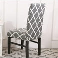thumbnail image 4 of Modern Stretch Dining Chair Covers Removable Washable Spandex Slipcovers for High Chairs Kitchen, Dining Room, Hotel, Ceremony 2/4/6PCS Chair Protective Covers (Grey Grid 2, SET of 6), 4 of 6