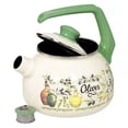 thumbnail image 2 of METALAC Olives Enamel Whistling Kettle with Ergonomic Handle 2.7 Qt (2.5 L) Stovetop Kettle Vintage Tea Pot for Stove Top Enamelware Kitchen Teapot, Green, 2 of 6