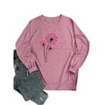 thumbnail image 3 of Xuanfei Women Dandelion Print Round Neck Pockets Long Sleeve Pullover Top, 3 of 7