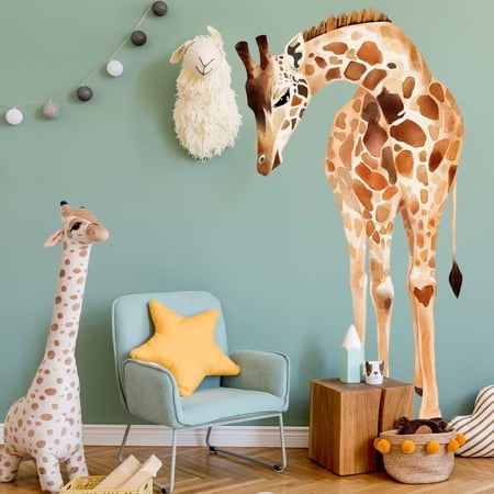 Large animal decals, jungle animal decals, giraffe decals, giraffe posters，Living Room DIY Peel and Stick Removable Home Decor Bedroom Sofa TV Wall Art Decoration
