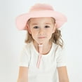 thumbnail image 4 of WUANDIXFA Hat for Baby Kids Sun Hat UV Protection Summer Beach Play Hats Wide Brim Neck Flap for Girls Boys Pink,2-4Y, 4 of 6