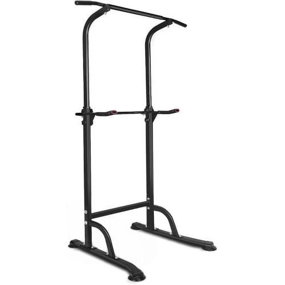 Height Adjustable Power Tower Workout Dip Station, Multi-Function Pull Up Bar Dip Stand, Home Gym Strength Training Fitness Equipment