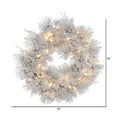 thumbnail image 2 of Vickerman 36" Flocked Alberta Artificial Christmas Wreath, Clear Dura-lit Incandescent Lights, 2 of 2