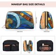thumbnail image 5 of Easygdp Stained Glass Ocean Wave Leather Makeup Bag Zipper Pouch Travel Cosmetic Organizer for Women and Girls, Make up Bag with Zipper, 5 of 8
