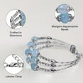 thumbnail image 3 of Blue Aquamarine Beads Silvertone Station Bracelet for Women Jewelry Ct 56.17 Birthday Christmas Gifts for Women, 3 of 8