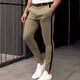thumbnail image 1 of Pantalones de hombre de color liso ajustados con bolsillos y botones cosidos, pantalones casuales de negocios, pantalones de hombre de longitud completa, 1 of 6