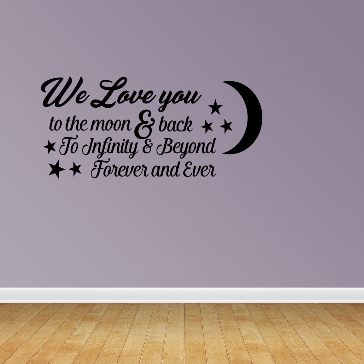 Design with Vinyl JER 1934 1 Hot New Decals I Love You To The Moon And Back Wall Art Size 12 Inches x 18 Inches Color 12 x 18, Black