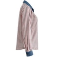 thumbnail image 6 of Conairie Oversized Button Down Shirts for Womens Long Sleeve Casual Collar Regular Fit Striped Shirt Lightweight Office Work Tee with Pocket Pink S, 6 of 7