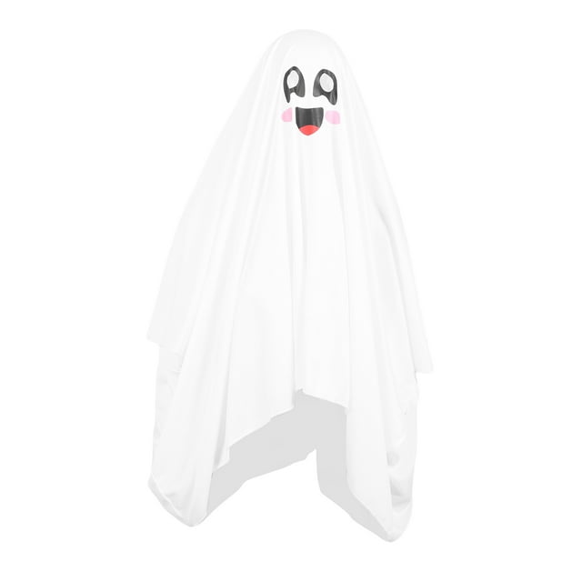 Disfraz De Fantasma, Disfraz De Capa Fantasma Unisex White, Espeluznante Linda Capa De Nylon Para Vestir De Halloween Y Eventos Festivos