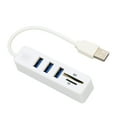 thumbnail image 3 of USB Hub 2.0, High Speed Wide Compatibility USB2.0 Hub Memory Card Reader  for Home for Travel for Office Black,White, 3 of 7