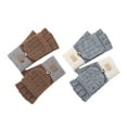 thumbnail image 1 of 2 pares de guantes de invierno convertibles, guantes de punto grueso de medio dedo con funda 1103, 1 of 5