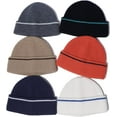 thumbnail image 7 of Kukuzhu Trawler Beanie Watch Hat Roll-up Edge Skullcap Warm Knitted Ribbed Cuffed Skull Hat Cap Unisex Outdoor Plain Knit Hats, 7 of 7