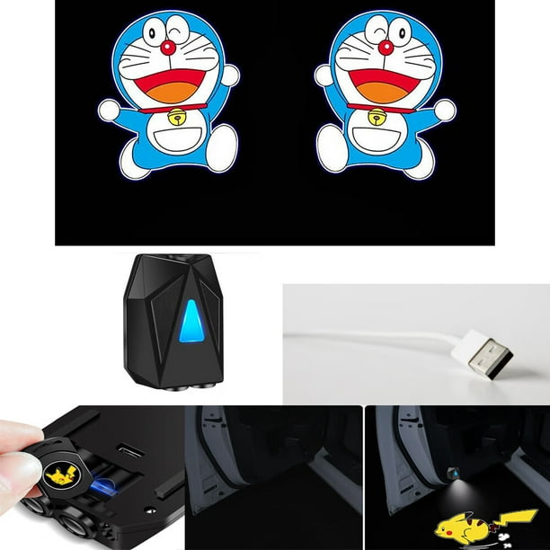 luz de bienvenida dinámica para coche (gato con cascabel dinámico), foco de inducción inalámbrico, luces LED recargables de bienvenida para coche, aptas para todo tipo de coches y motocicletas.