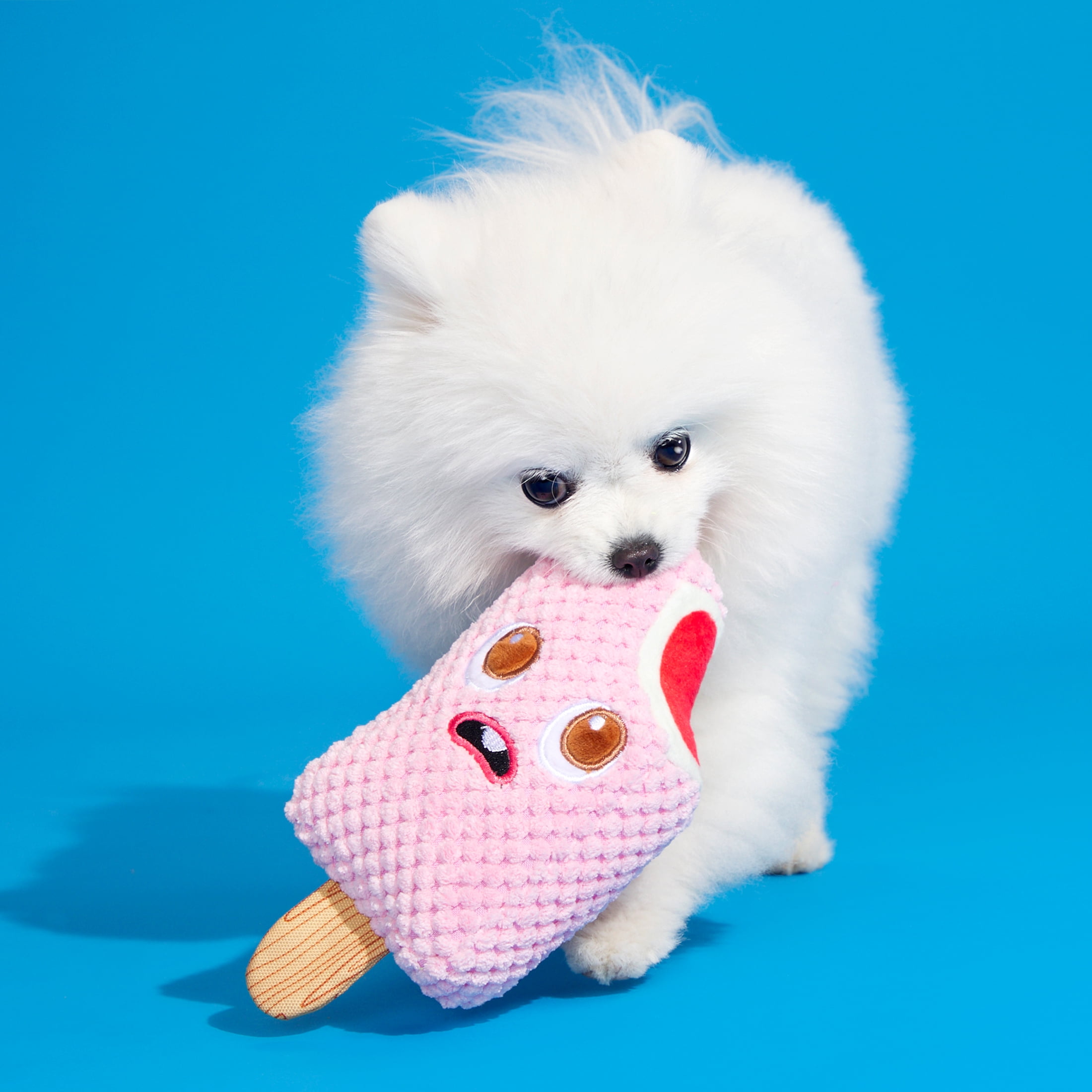 BARK Strawberry Snortcake Yankee Doodle Dog Toy, Packed with Fluff, Extra Small to Medium Dogs