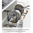thumbnail image 3 of Yamazaki Home Adjustable Pots and Pans Organizer, Black, Steel, Supports 17.6 pounds, 3 of 7
